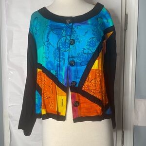 Key Lime Pie women’s geometric design colorful cropped top size medium